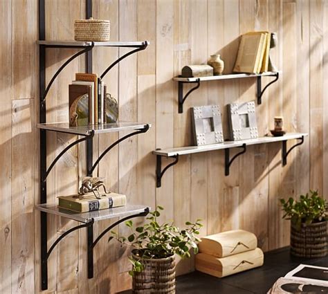 pottery barn metal bracket shelves|pottery barn shelves for sale.